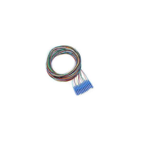Cable Wholesale 12 Strand Fiber Pigtail, 9/125 Singlemode(Blue Boot), LC/UPC, 3 meter 15F1-02112 - main